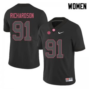 NCAA Women's Alabama Crimson Tide #91 Galen Richardson Stitched College 2018 Nike Authentic Black Football Jersey YT17L85GZ